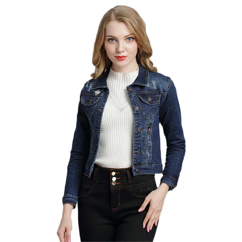 

Fashion Women's Denim Slim Shirt Denim Denim Casaco Feminino Chaqueta Mujer Long Sleeve Jaqueta Feminina Coats and Jackets Women