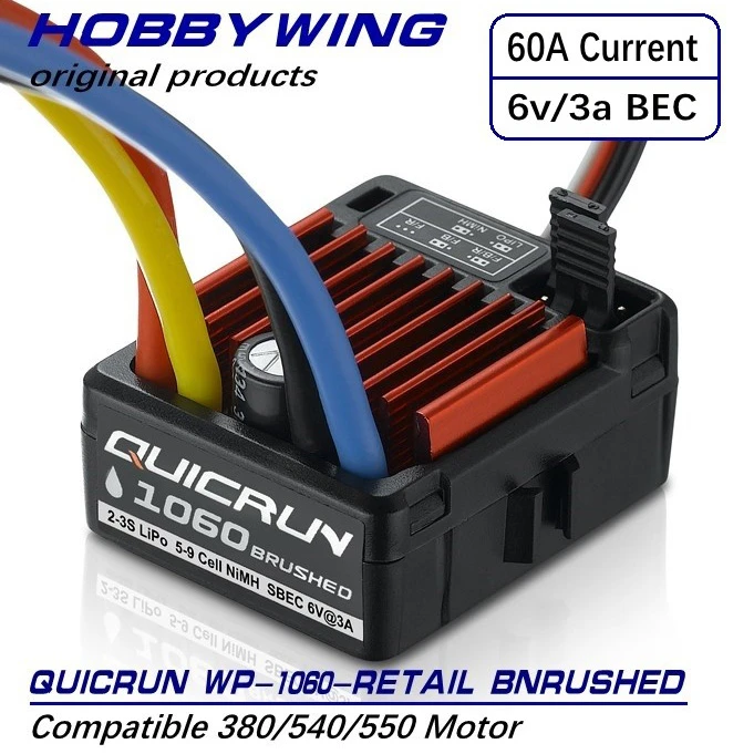 Hobbywing QuicRun Brushed Waterproof 80A//60A ESC Speed Controller RC US