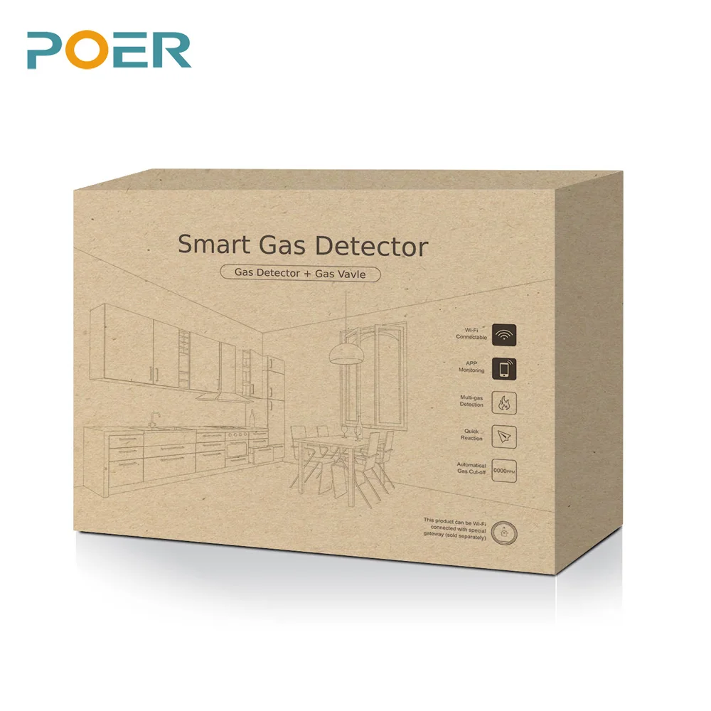 Beste 433Mhz Natuurlijke Gaslek Lpg Butaan Propaan Smart Detector Monitor Alarm Sensor Met Voice Waarschuwing Kan Werken Met App