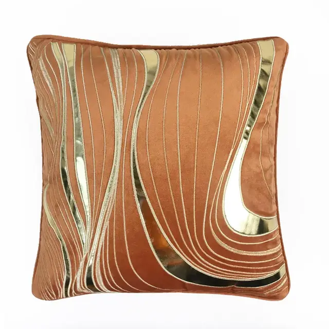 Luxury Design Gold Embroidery Art Pillow Case Home Decorative Pillow