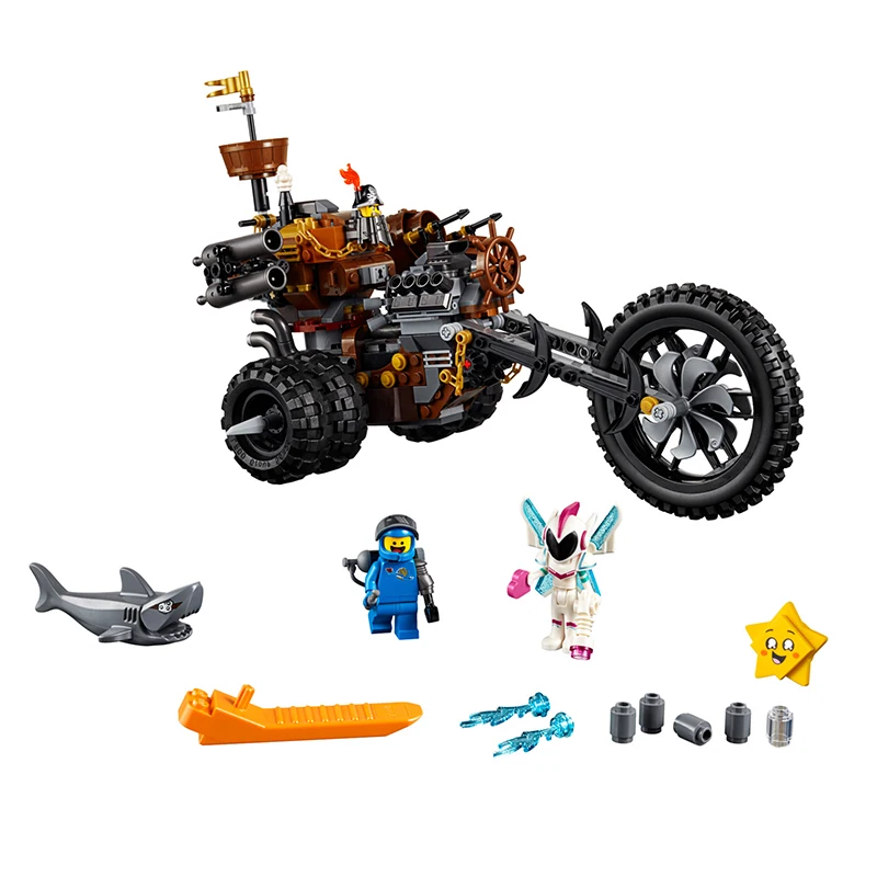 

852pcs Metal Beard's Heavy Metal Motor Trike Compatible Legoinglys Movie Series 70834 Building Blocks Bricks Kid Toys 45011