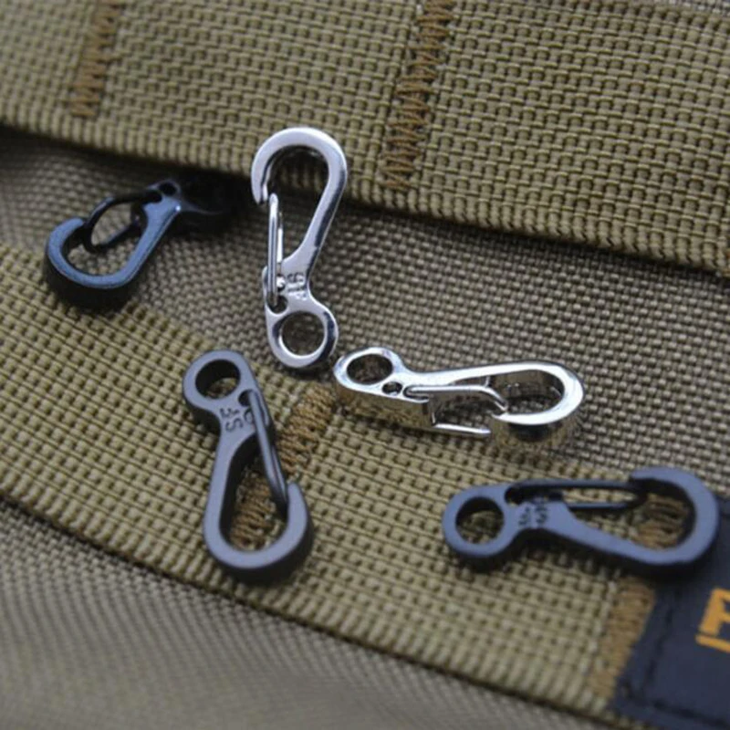 

10pcs/lotPlating Spring Buckle Snap Waterproof Mini Key Ring Climbing Camping Accessories key Ring Free shipping