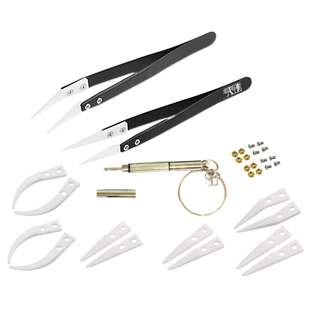 

8 Pairs Ceramic Tweezers Set Replaceable White Ceramic Tips With Temperature Resistance And Anti-Magnetic Precision Tips