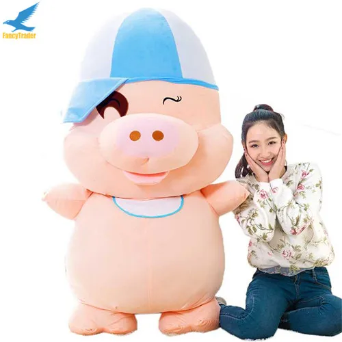 Fancytrade 59''  150cm Cute Giant Stuffed Mcdull Pig Plush Toy Birthday Gift 2 Models Accept Dropshpping FT50003 (1)
