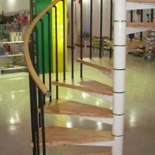 Сделано в Китае Горячая Крытая стальная деревянная винтовая лестница(LH-SC004