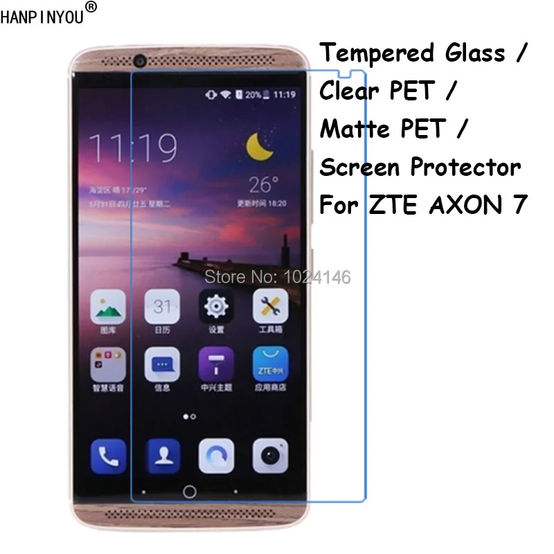 Tempered Glass / Clear PET Matte -- Front Screen Protector Protective Film For ZTE Axon 7 A2017 2 Axon7 Axon2 5.5" | Мобильные