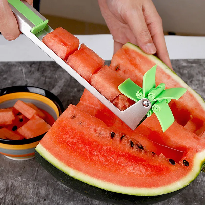 

Watermelon Slicer Cutter Tongs Corer Fruit Melon Cut Stainless Steel Watermelon Cubes Tools Kitchen Accessory