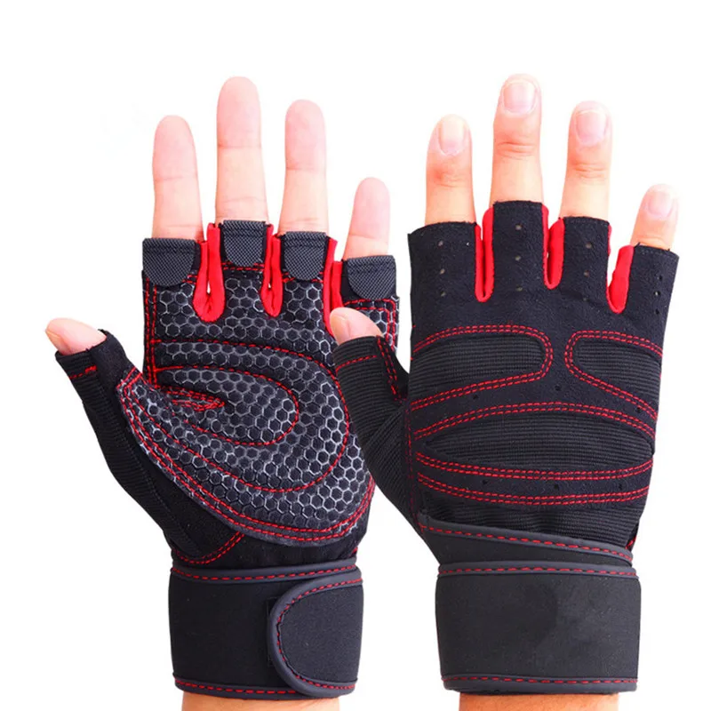 Sport Gloves with Wrist belt Protector Crossfit Training workout gloves