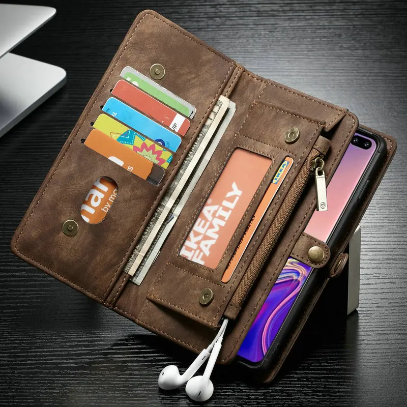 Чехол Кошелек CaseMe на молнии для телефона Samsung Galaxy Note 10 многофункциональные