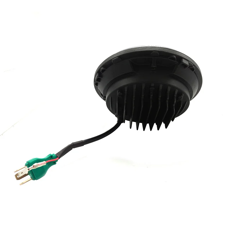 NEW Black 7 Round Motorcycle LED High Low Beam Headlight With  White DRL For Harley Davidson Projector Daymaker LED headlamp (3)