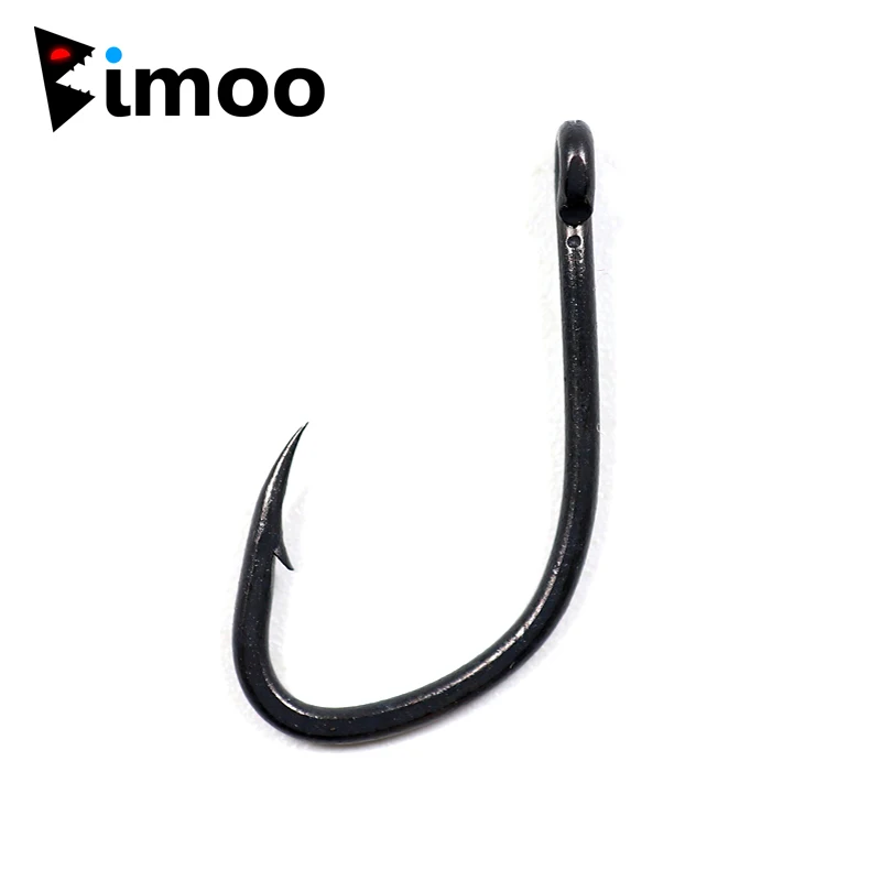 

Bimoo 20pcs Teflon Coating Carp Fishing Hook Specimen Sharp Carp Rig Hooks Matt Black V Shape size 4 6 8