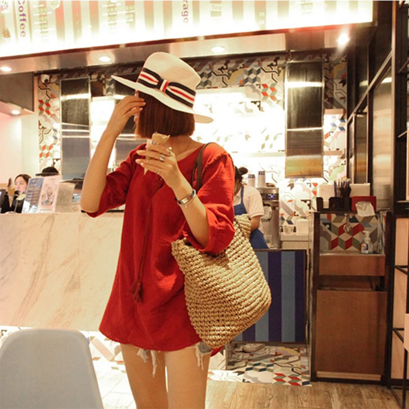 Women Handbag Summer Beach Bag Rattan Woven Handmade Knitted Straw Large Capacity Totes Leather Women Shoulder Bag Bohemia New Women Handbag Summer Beach Bag Rattan Woven Handmade Knitted Straw Large Capacity Totes Leather Women Shoulder Bag Bohemia New