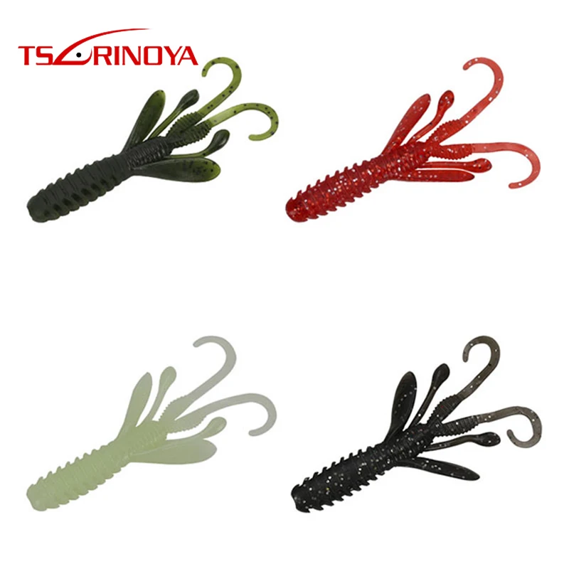 

TSURINOY Fishing Lure DW-R16 85mm/4.5g Shrimp Type Artificial Baits Soft Lures 4 Colors 6pcs