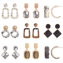 

Lalynnlys Punk Vintage Snake Pattern Drop Earrings ZA Geometric Dangle Earrings For Girls Boho Jewelry Christmas Gifts Wholesale