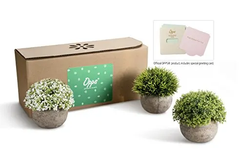 Искусственные пластиковые мини-растения уникальные поддельные свежие зеленая трава цветок в сером горшке для дома D& Eacute; Cor& Ndash; набор из 3 красочных