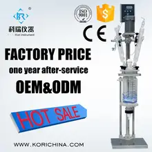 5L Jacketed Glass Reactor Vessel with vertical condenser with dropping funnel with PTFE/Teflon Seal for lab Vacuum equipment