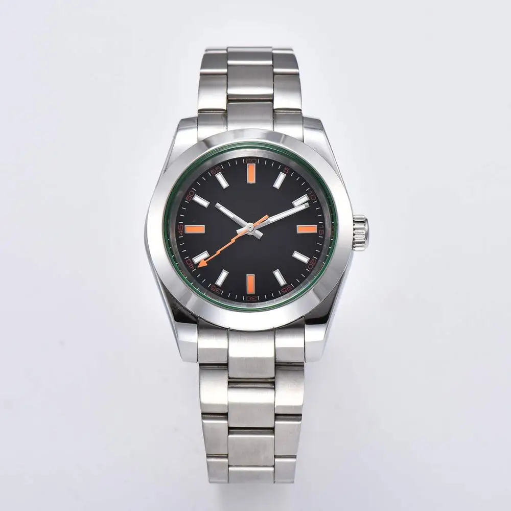 

40MM Men Automatic Watch OUMASHI Stainless Steel Black Dial 2019 luxury fashion