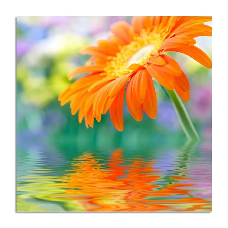 

3D Orange Flower 60x60 DIY Diamond Painting Cross Stitch Wall Sticker Diamond Embroidery Square Crystal Mosaic Pictures Stickers