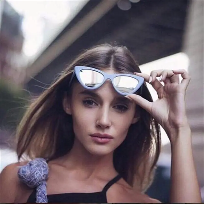 Blue Mirror Sexy Cat Eye Sunglasses Women Classi