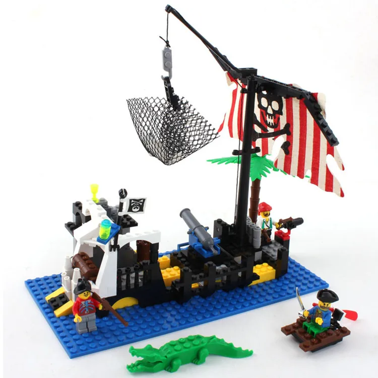 

Enlighten 238PCS Pirate Series Bricks Pirate Command Center Pirate Ship Model Building Blocks Sets Figures Compatible With Legoe