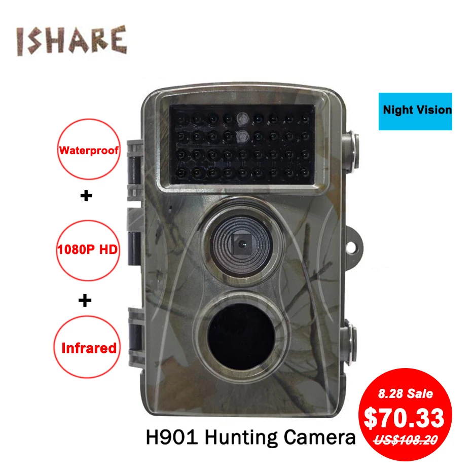 ISHARE H901 1080 P HD Trail Камера s 5MP MMS цифровой точка съемки камера TTL игра охотничьи камеры черный с ИК для полевой съёмки Камера s