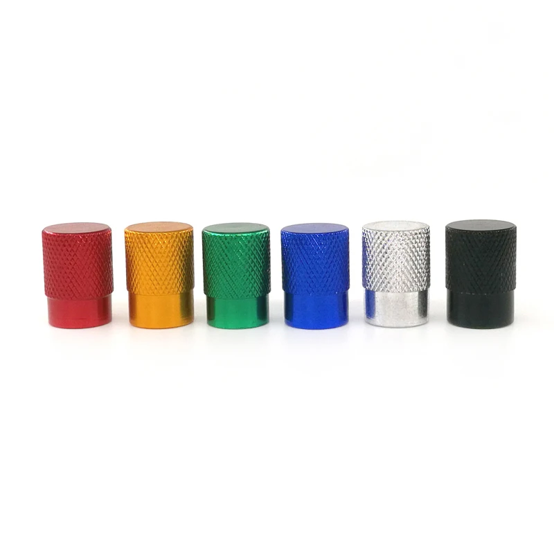 

500pcs Cylinder Knurling Aluminum Tire Valve Stem Caps for Car Bike Motorcycle for US Valve Car-styling Parts Accessories