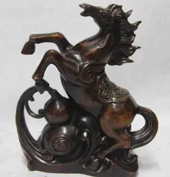 

Chinese Folk Copper Bronze Feng Shui Auspicious Wealth Gourd Horse Steed Statue