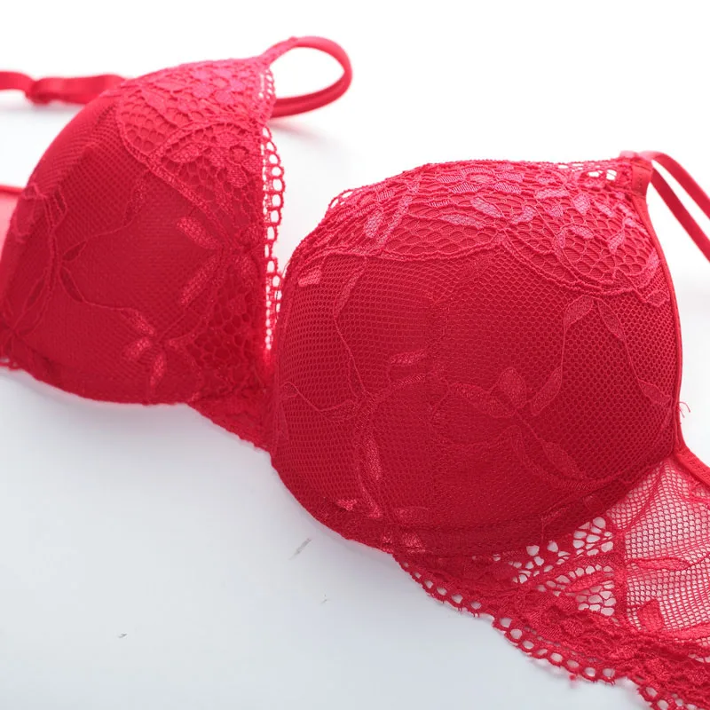 Women Sexy Lace Bra Set Fashion Push Up Underwire Cup Lingerie Front Closure Underwear Bras (6)