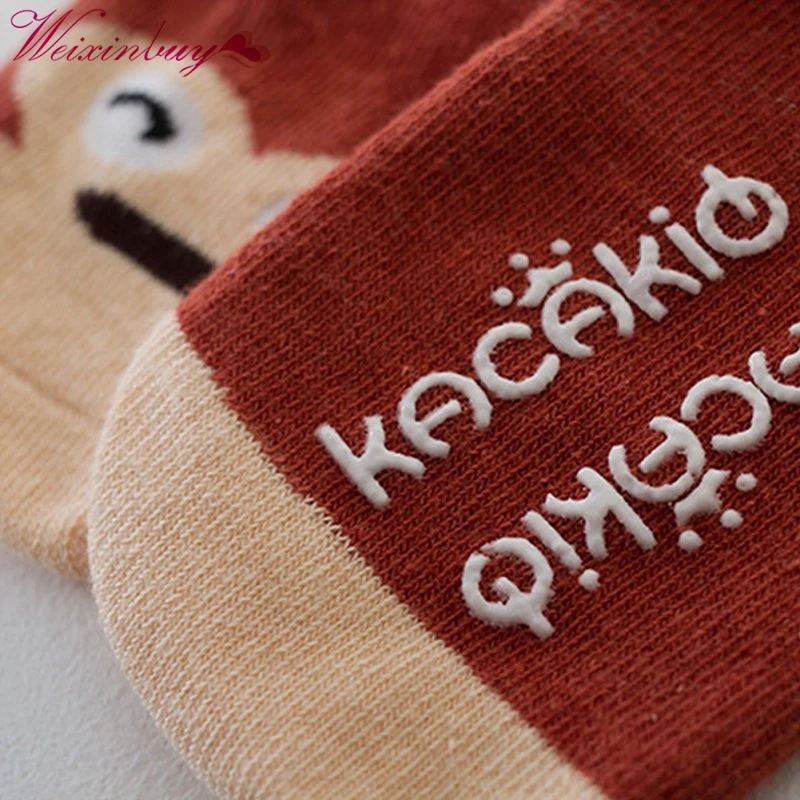 Маленькие детские носки хлопковые с маленькими ушками Нескользящие Носки