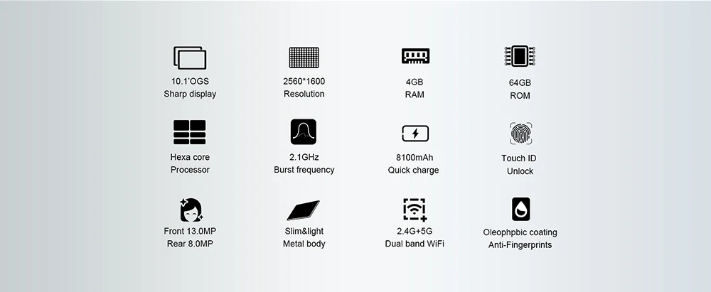 Teclast мастер T10 планшетный ПК 10,1 дюймов Android 7,0 MTK8176 гекса Core 1,7 ГГц 4 Гб Оперативная память 64 Гб Встроенная память отпечатков пальцев Dual WiFi OTG