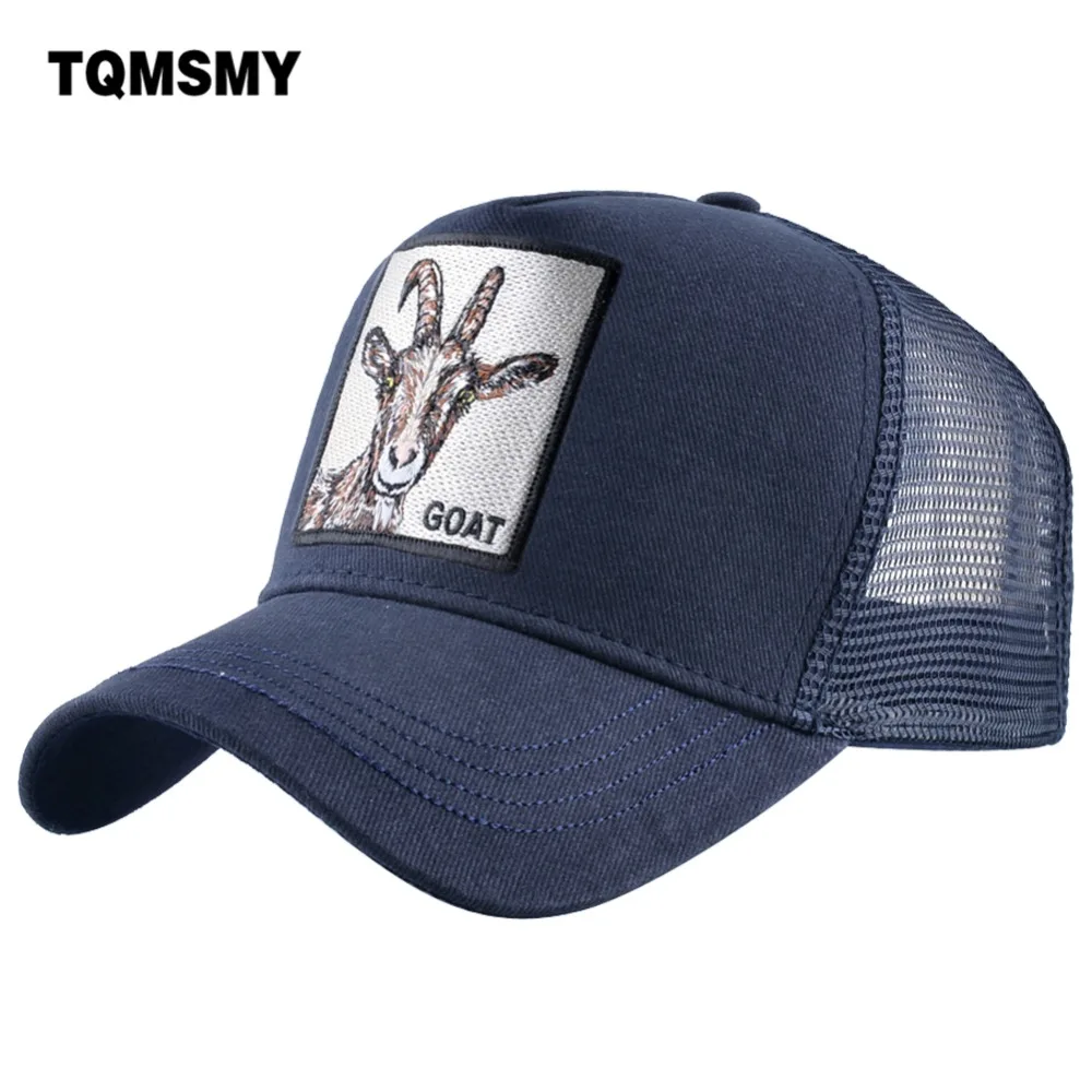 

TQMSMY Summer Men Casual Baseball Cap Embroidery Goat Cotton Mesh Hats For Women Snapback Animal Trucker hats Hip Hop Caps DHSY