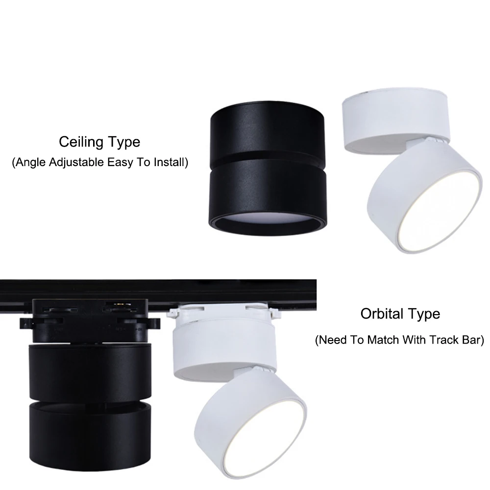  LED Downlight 3W 7W 12W Surface Mounted Ceiling Lamps White/Black Led Recessed Bulb Bedroom Kitchen - 32969357411