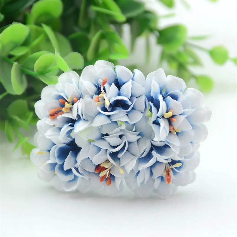 300 шт Дешевые мини тычинки искусственный Шелковый цветок розы букет для украшения свадебной коробки DIY Скрапбукинг Ремесло поддельные цветы - Цвет: Blue