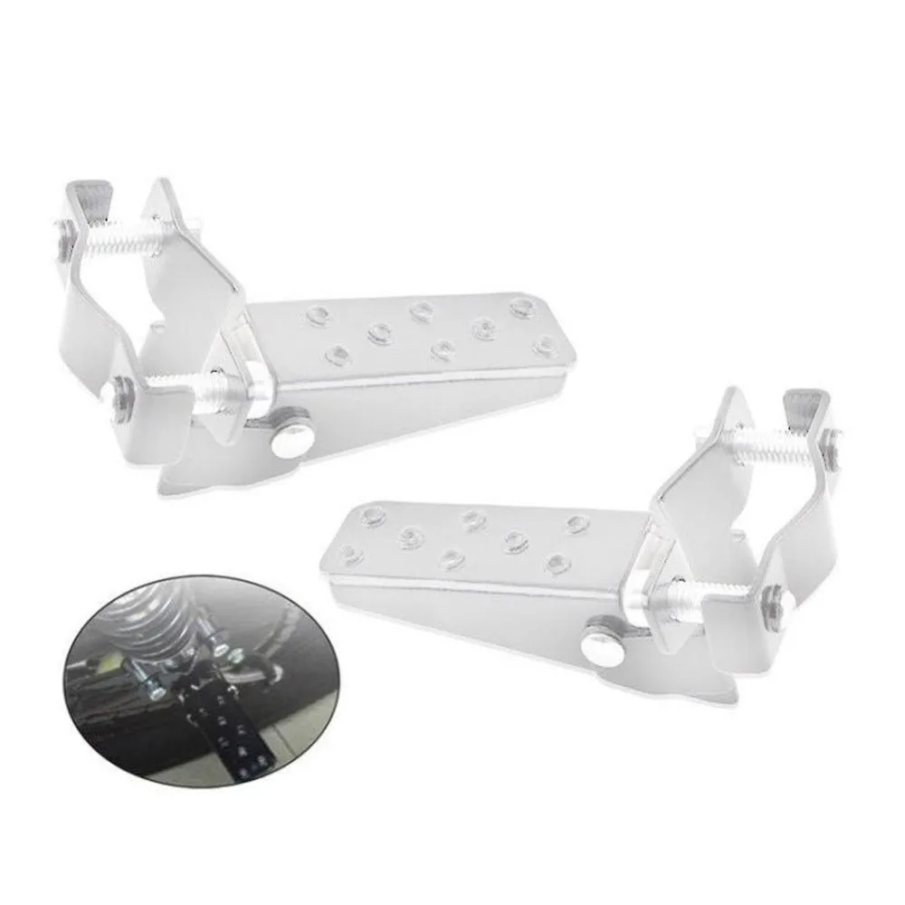 

Silver Retro Motorcycle Clamp-on Steel Axle Foldable Foot Step Pegs For MTB BMX bike Folding Pedal Footrest Footpeg Universal