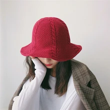 1 шт. Модные осенние модные женские туфли повседневное Панама шапки женский складной сплошной цвет кепки твист сладкий керлинг вязан