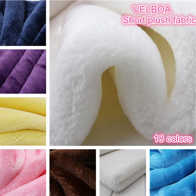 

Velboa Short Plush Fabric 100% Polyester Over Soft Pile Short Floss Fabric 150cm 350g For Cloth Toys Art Photography Decorative