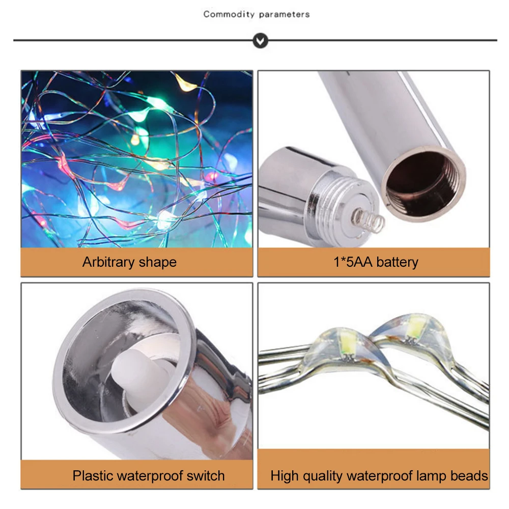 Светодиодный светильник-гирлянда ночного света водонепроницаемый 1 м 10 светодиодный 2 м 20 светодиодный s теплый белый/многоцветный светильники в форме винных бутылок для вечерние украшения 1 шт
