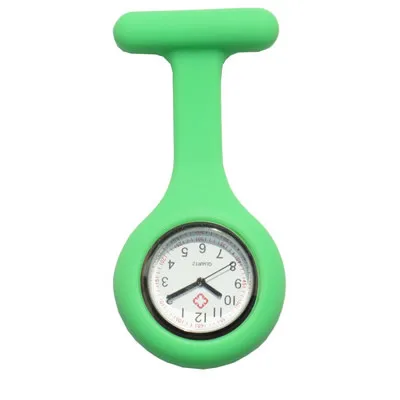 Новые медсестры часы доктор портативный брелок броши для часов Силиконовые туники батареи кварцевые с зажимом медицинские медсестры часы - Цвет: fluorescent green