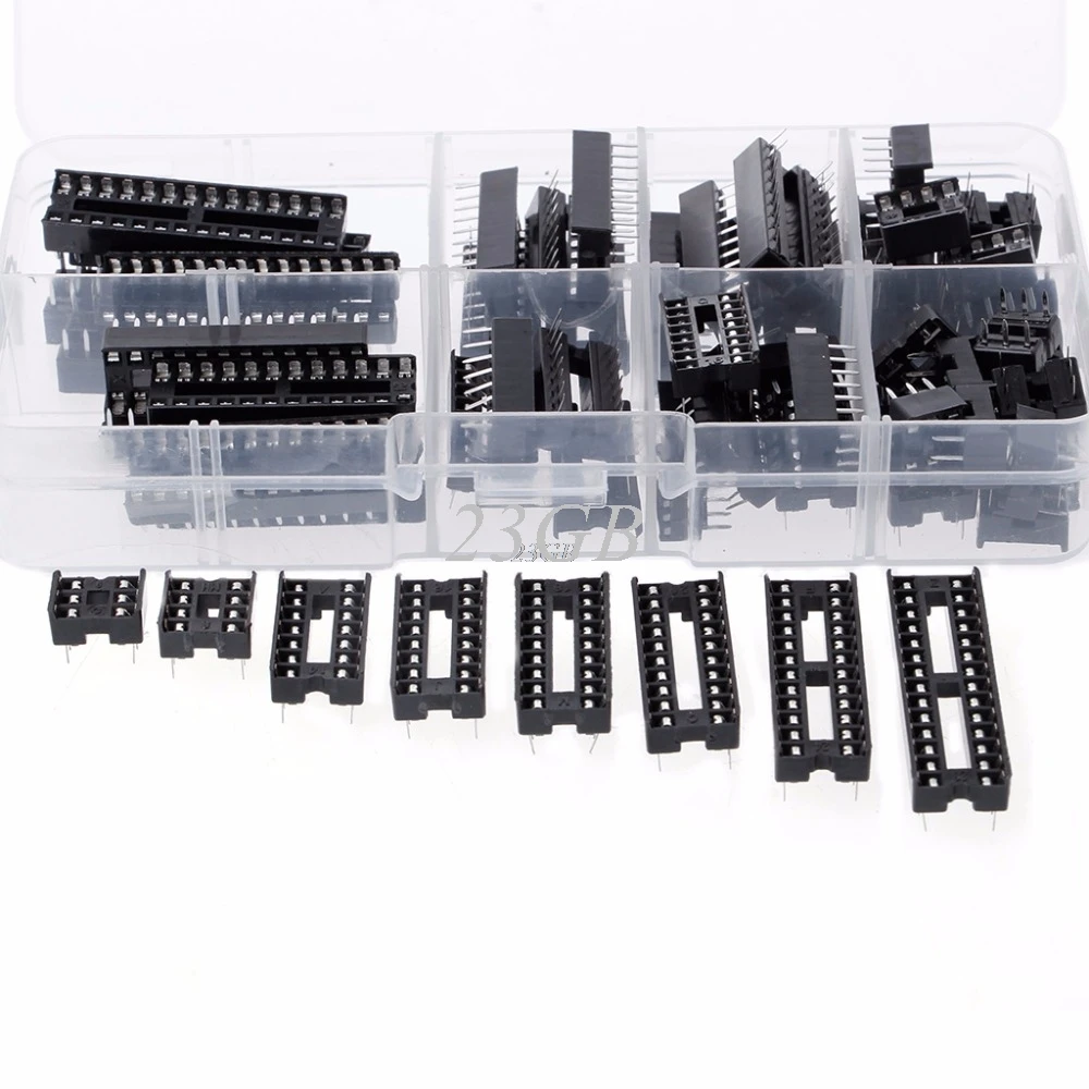 DIP IC Sockets Adaptor Solder Type Socket Kit 6 8 14 16 18 20 24 28 Pins 66 PCS/SET M10 