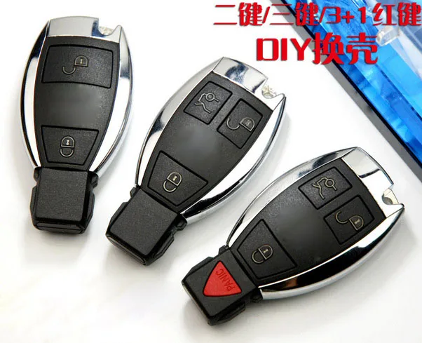 New ! 2/3/3+1 Buttons Smart Remote Key Shell  For Mercedes Benz With Battery Holder Clip Car Key Blanks Case