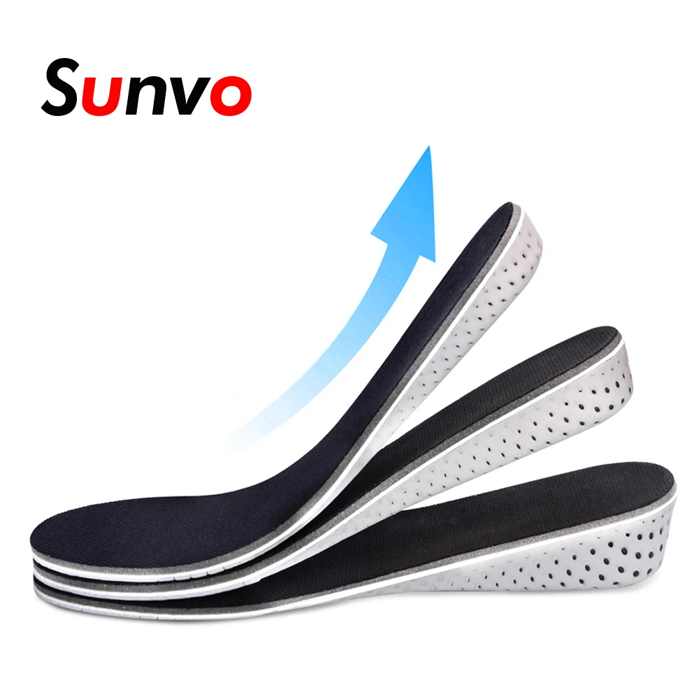 Sunvo إيفا ارتفاع زيادة النعال رغوة الذاكرة وسادة هوائية وسادة للرجال حذاء حريمي بكعب عالٍ رفع تنفس الرياضة حذاء نعل فوطة صحية