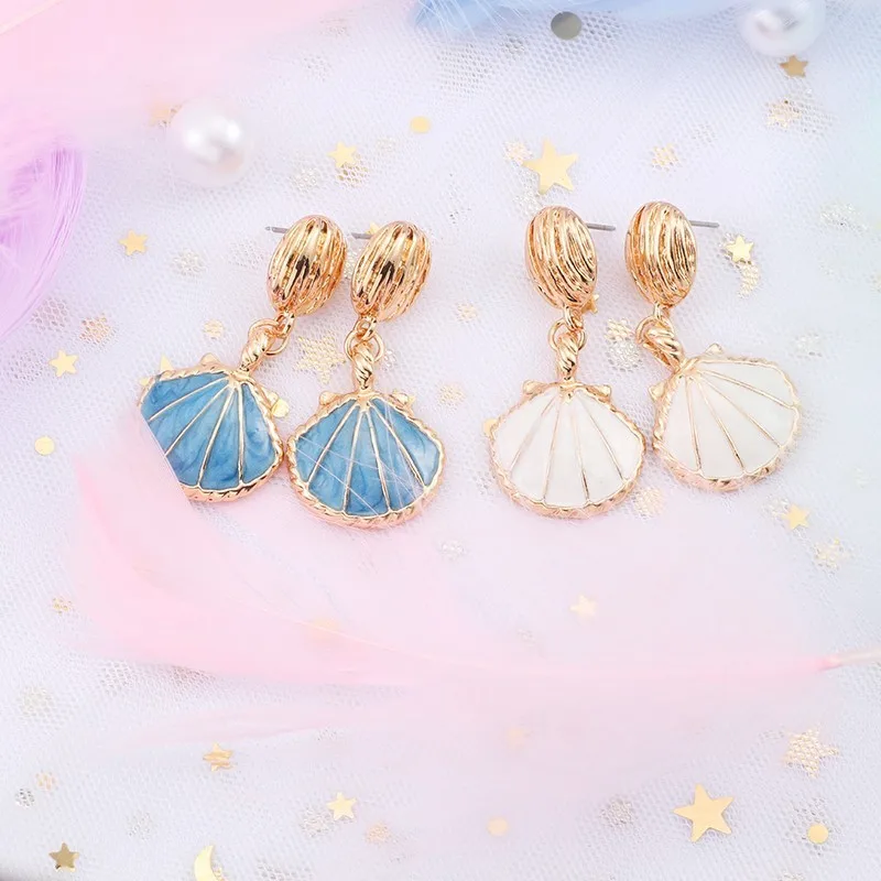 Trendy-Gold-Enamel-Sea-Shell-Stud-Earrings-Bohemian-Beach-Tassel-Seashell-Earrings-For-Women-Beach (3)