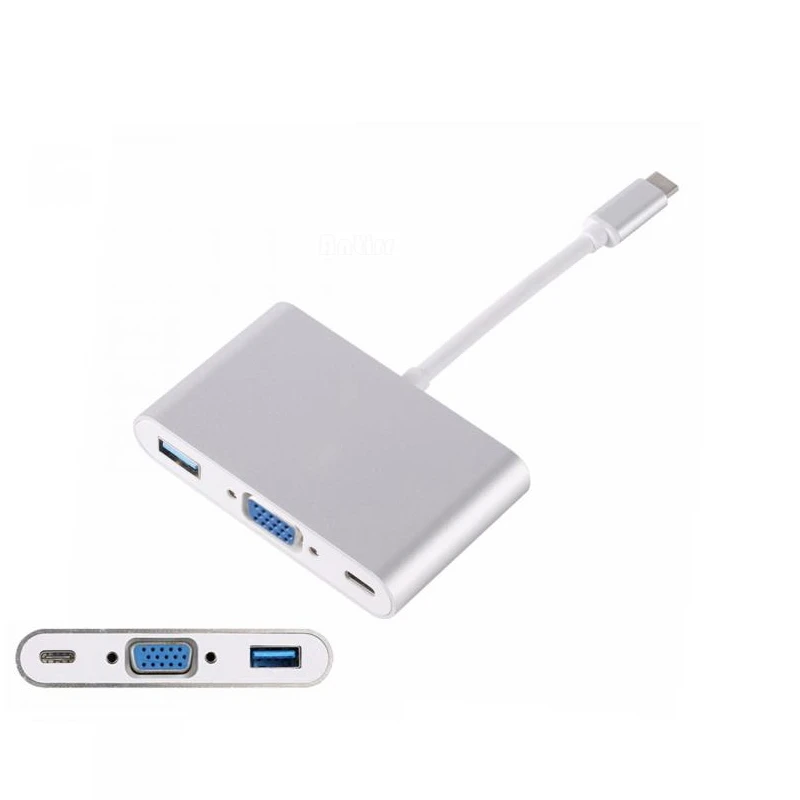 Usb 3.1 نوع antirr-c إلى vga/usb3.0/نوع c محول تحويل كابل usb 3.0 hub محول شاحن محول للماك بوك USB-C
