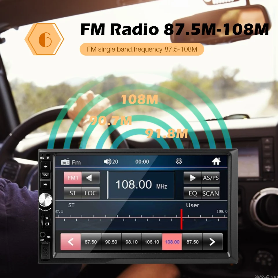 

2 Din General Car Radio 7'' LCD Touch Screen Support Rear View Camera Bluetooth Car Radio Player Car Audio Car Multimedia Player
