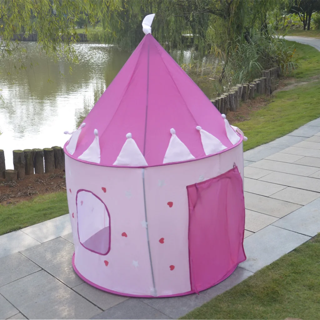 Folding Luminescent Mongolia Pop Up Playhouse Princess Tent + Floor Cushion Carpet Kids Toy