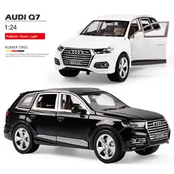 1:24 AUDI Q7 металлический сплав Модель автомобиля игрушки для детей Коллекция с 6 открыть Die Cast транспортных средств коуниверсален автомобиля