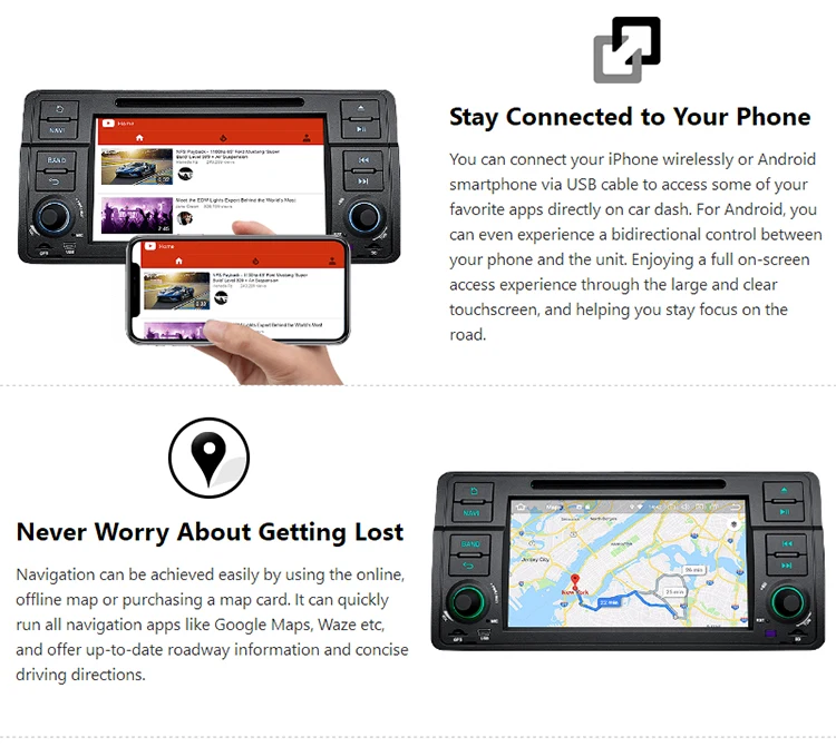 Discount 7" Android 8.0 Octa-Core Car DVD Multimedia Navigation GPS Radio for BMW 3 Series E46 1998-2006 with Split Screen Mode Support 4