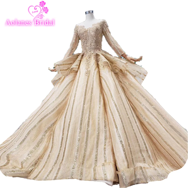 Glitter Gold Kralen Sequin Prom Dress Baljurk Ruffless Rok Puffy Sparkly Lange Vrouwen Avondjurken Plus Size Partij Jassen Glitter Gold Kralen Sequin Prom Dress Baljurk Ruffless Rok Puffy Sparkly Lange Vrouwen Avondjurken Plus Size Partij Jassen