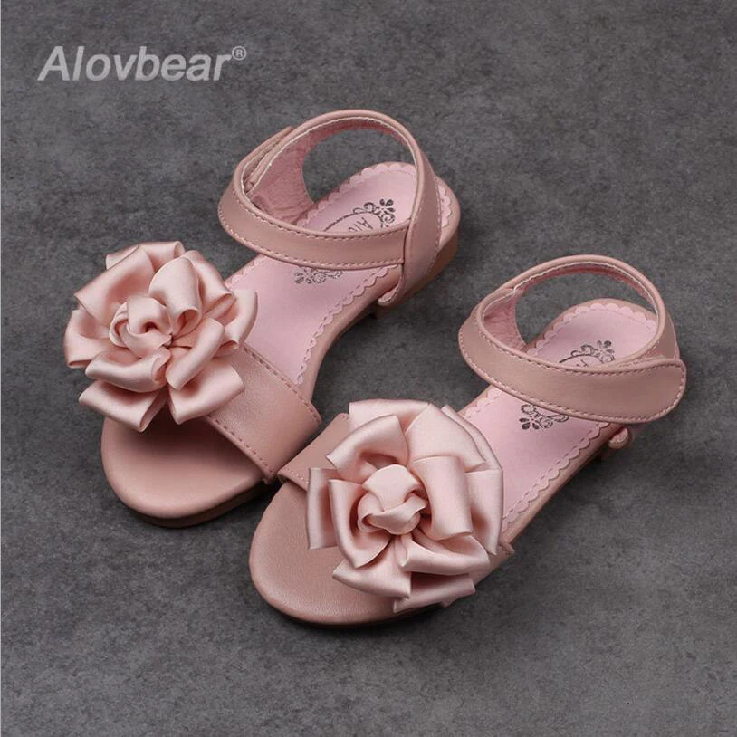

Girls Sandals Children Summer Kids Shoes Beach 2018 Leather pink Bow Baby Shoes Girls Pink Soft Princess Footwear L08-90