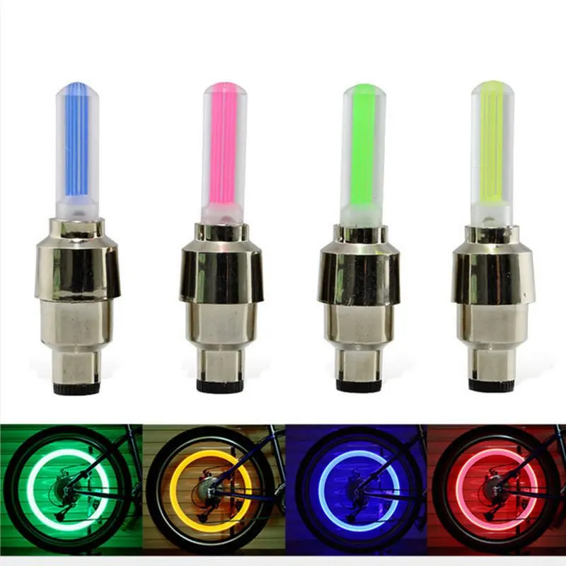 

2pcs Novelty LED Flashlight LED Bike Car Motorcycle Wheel Tire Tyre Valve Cap Neon Flash Light Lamp Auto Tires Accessories
